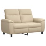vidaXL Sada pohoviek 2 pcs Krémová Látka – Obrázok 4