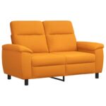 vidaXL Sada pohoviek 2 pcs Tmavá žltá Látka – Obrázok 4