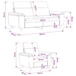 vidaXL Sada pohoviek 2 pcs Tmavá žltá Látka – Obrázok 8