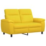 vidaXL Sada pohoviek 2 pcs Svetložltá Látka – Obrázok 4