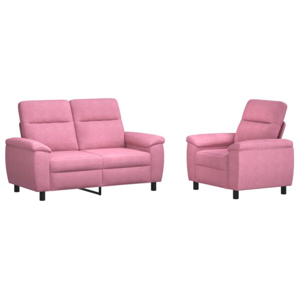 vidaXL Sada pohoviek 2 pcs Ružová Látka – Obrázok 2