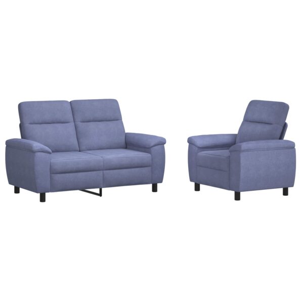 vidaXL Sada pohoviek 2 pcs Modrá džínovina Látka – Obrázok 2