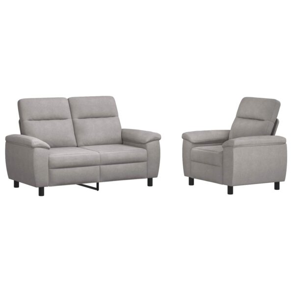 vidaXL Sada pohoviek 2 pcs Oblá šedá Látka – Obrázok 2
