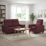 vidaXL Sada pohoviek 2 pcs Fialová Látka