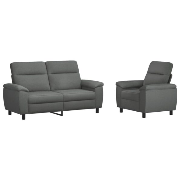 vidaXL Sada pohoviek 2 pcs Tmavosivá Látka – Obrázok 2