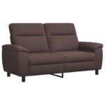 vidaXL Sada pohoviek 2 pcs Tmavohnedá Látka – Obrázok 4