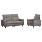 vidaXL Sada pohoviek 2 pcs Sivohnedá Látka – Obrázok 2