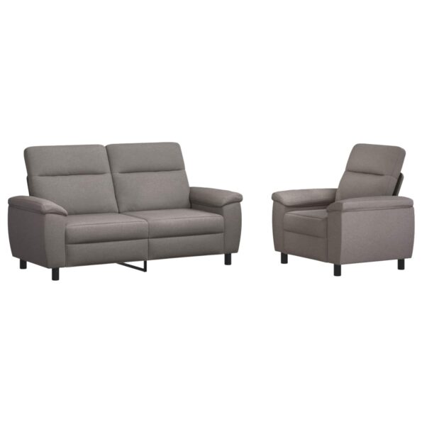 vidaXL Sada pohoviek 2 pcs Sivohnedá Látka – Obrázok 2