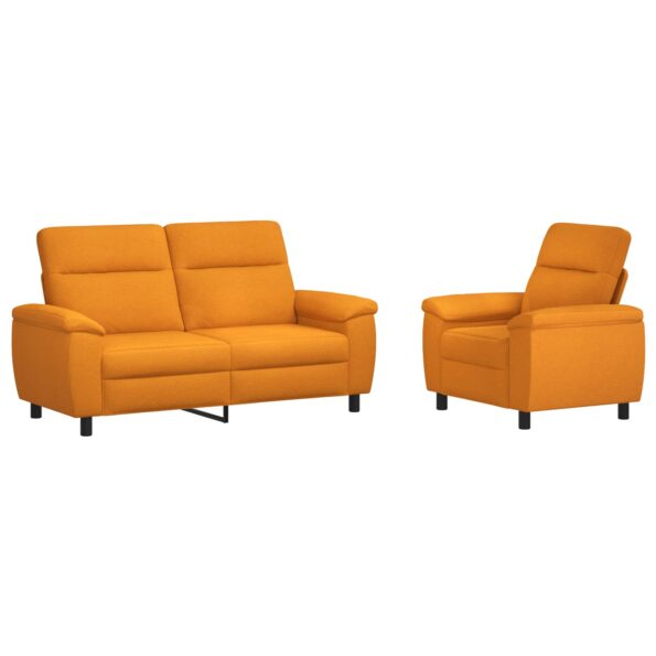 vidaXL Sada pohoviek 2 pcs Tmavá žltá Látka – Obrázok 2