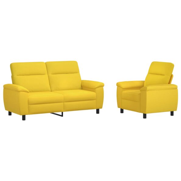 vidaXL Sada pohoviek 2 pcs Svetložltá Látka – Obrázok 2