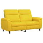 vidaXL Sada pohoviek 2 pcs Svetložltá Látka – Obrázok 4