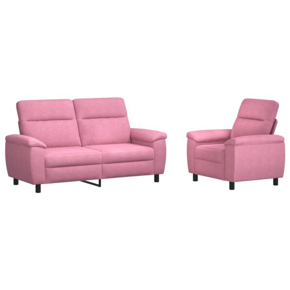 vidaXL Sada pohoviek 2 pcs Ružová Látka – Obrázok 2