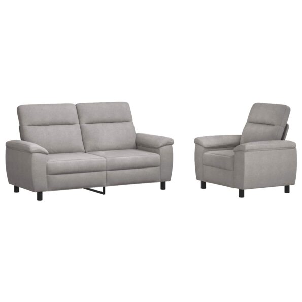 vidaXL Sada pohoviek 2 pcs Oblá šedá Látka – Obrázok 2