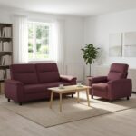 vidaXL Sada pohoviek 2 pcs Fialová Látka