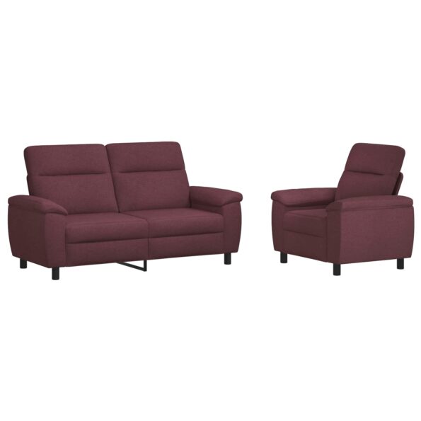 vidaXL Sada pohoviek 2 pcs Fialová Látka – Obrázok 2