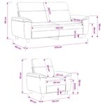 vidaXL Sada pohoviek 2 pcs Fialová Látka – Obrázok 8