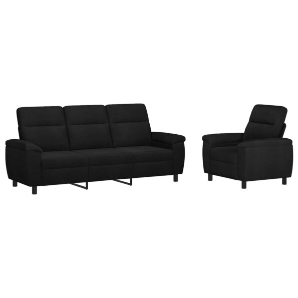 vidaXL Sada pohoviek 2 pcs Čierna Látka – Obrázok 2