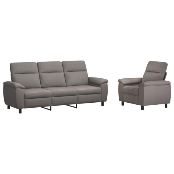 vidaXL Sada pohoviek 2 pcs Sivohnedá Látka – Obrázok 2