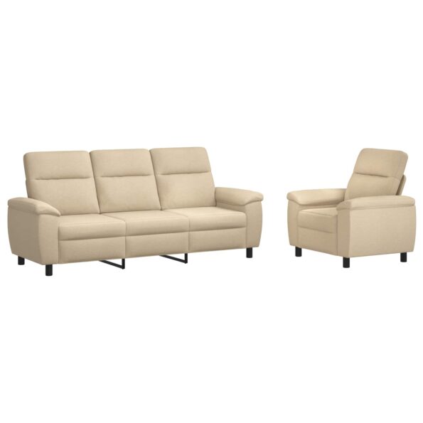 vidaXL Sada pohoviek 2 pcs Krémová Látka – Obrázok 2