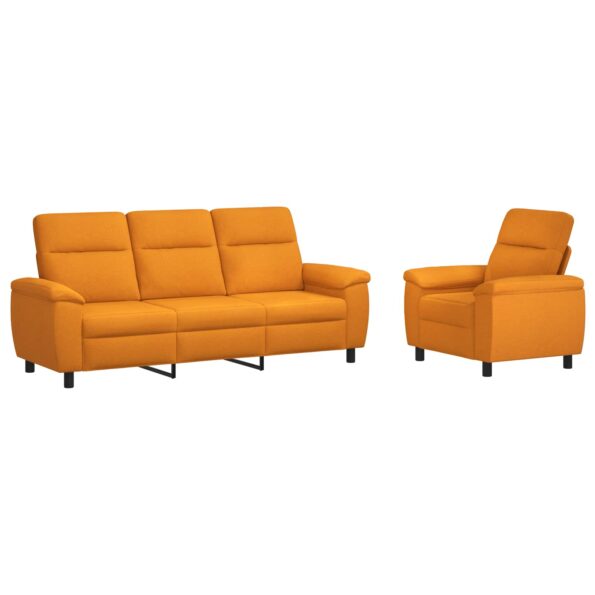 vidaXL Sada pohoviek 2 pcs Tmavá žltá Látka – Obrázok 2