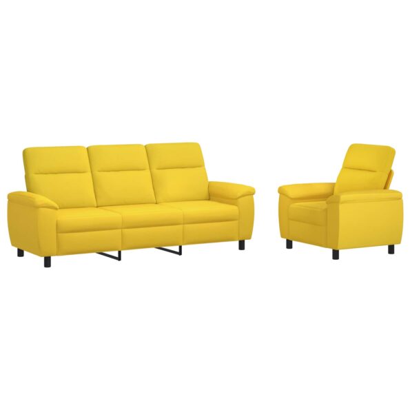 vidaXL Sada pohoviek 2 pcs Svetložltá Látka – Obrázok 2