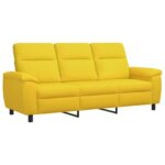 vidaXL Sada pohoviek 2 pcs Svetložltá Látka – Obrázok 4