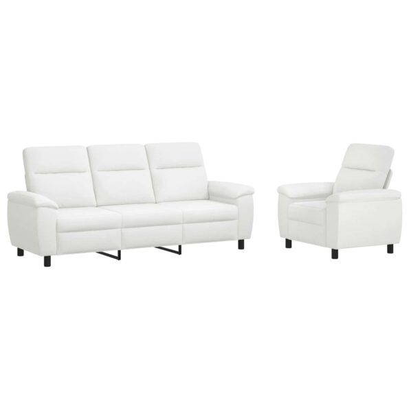 vidaXL Sada pohoviek 2 pcs Biela Látka – Obrázok 2