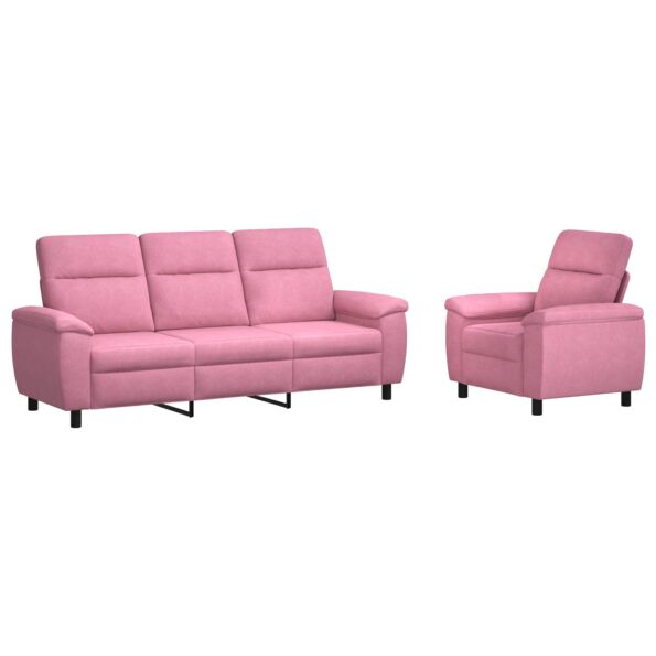 vidaXL Sada pohoviek 2 pcs Ružová Látka – Obrázok 2