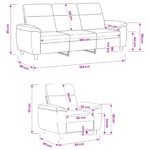 vidaXL Sada pohoviek 2 pcs Ružová Látka – Obrázok 8