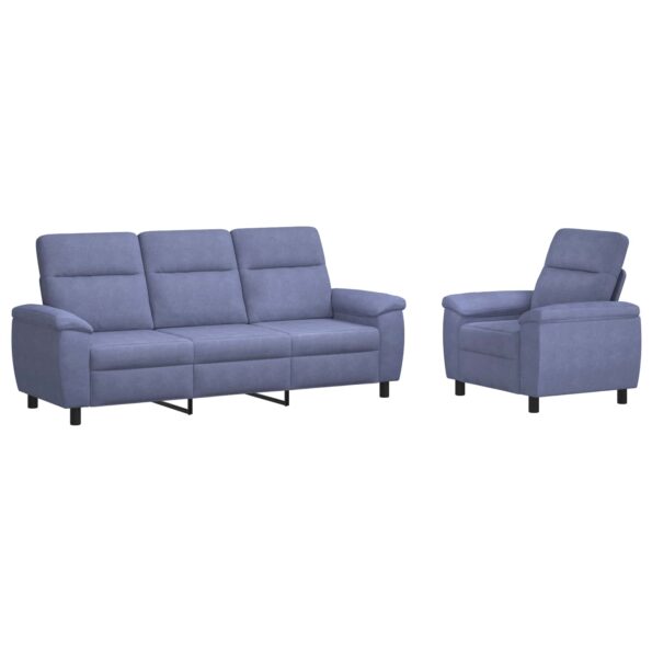 vidaXL Sada pohoviek 2 pcs Modrá džínovina Látka – Obrázok 2