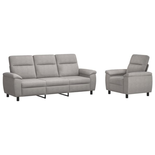 vidaXL Sada pohoviek 2 pcs Oblá šedá Látka – Obrázok 2