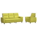 vidaXL Sada pohoviek 2 pcs Svetlo zelená Látka – Obrázok 2