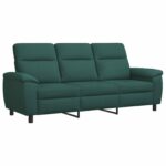 vidaXL Sada pohoviek 3 pcs Tmavozelená Látka – Obrázok 5
