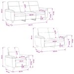 vidaXL Sada pohoviek 3 pcs Ružová Látka – Obrázok 9