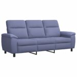 vidaXL Sada pohoviek 3 pcs Modrá džínovina Látka – Obrázok 5