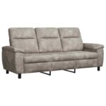vidaXL Sada pohoviek 3 pcs Svetlosivá Faux semišová koža – Obrázok 5