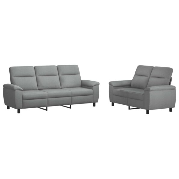 vidaXL Sada pohoviek 2 pcs Svetlosivá Látka – Obrázok 2