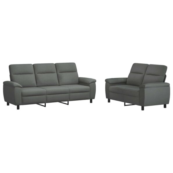 vidaXL Sada pohoviek 2 pcs Tmavosivá Látka – Obrázok 2