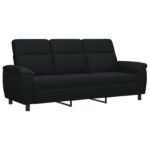 vidaXL Sada pohoviek 2 pcs Čierna Látka – Obrázok 4