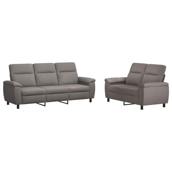 vidaXL Sada pohoviek 2 pcs Sivohnedá Látka – Obrázok 2