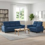 vidaXL Sada pohoviek 2 pcs Modrá Látka