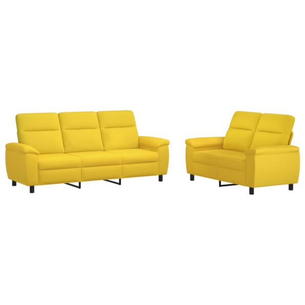 vidaXL Sada pohoviek 2 pcs Svetložltá Látka – Obrázok 2