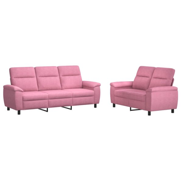 vidaXL Sada pohoviek 2 pcs Ružová Látka – Obrázok 2