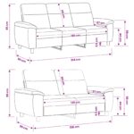 vidaXL Sada pohoviek 2 pcs Fialová Látka – Obrázok 8