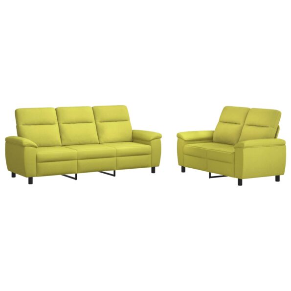 vidaXL Sada pohoviek 2 pcs Svetlo zelená Látka – Obrázok 2