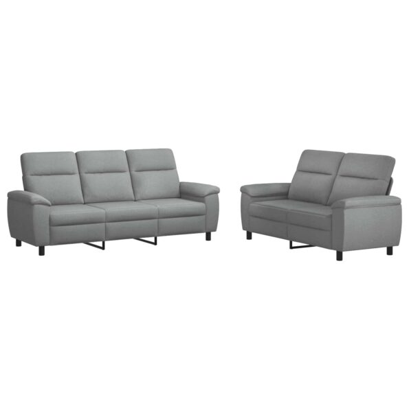 vidaXL Sada pohoviek 2 pcs Svetlosivá Látka – Obrázok 2
