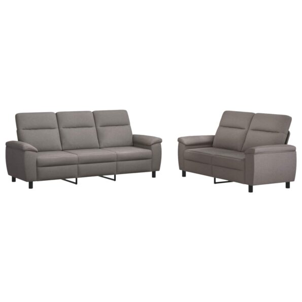 vidaXL Sada pohoviek 2 pcs Sivohnedá Látka – Obrázok 2