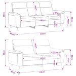 vidaXL Sada pohoviek 2 pcs Krémová Látka – Obrázok 8