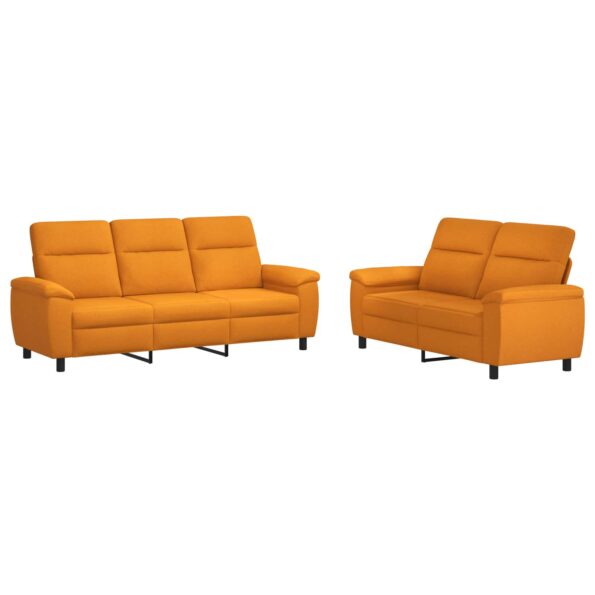 vidaXL Sada pohoviek 2 pcs Tmavá žltá Látka – Obrázok 2