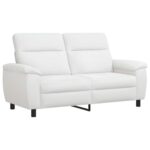 vidaXL Sada pohoviek 2 pcs Biela Látka – Obrázok 3